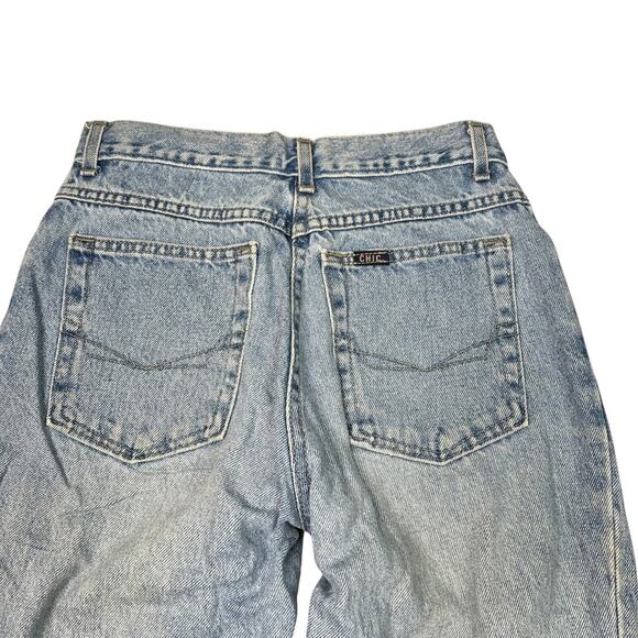 Chic VTG 90s High Rise Tapered Leg Mom Jeans Medium Wash Womens 7 Petite - Picture 4 of 6